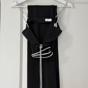 Meshki Black Bralette & Skirt Set Silver Detailing